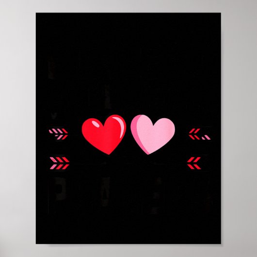 Valentines Day Heart Family Gamer Gaming New Paren Poster (Voorkant)