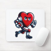 Valentines Day Heart Football Player Team Srts Muismat (Met muis)