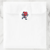 Valentines Day Heart Football Player Team Srts Ronde Sticker (Tas)