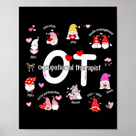 Valentines Day Heart Occupational Therast Ot Thera Poster (Voorkant)