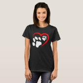 Valentines Day Heart Paws Funny Cat Dog Lover Adul T-shirt (Voorkant volledig)