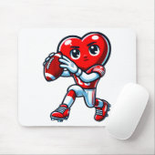 Valentines Day Heart Quarterback Football Srts  Muismat (Met muis)