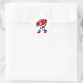 Valentines Day Heart Quarterback Football Srts  Ronde Sticker (Tas)