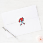 Valentines Day Heart Quarterback Football Srts  Ronde Sticker (Envelop)
