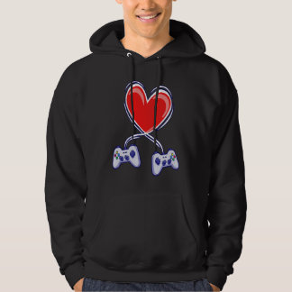 Valentines Day Heart Video Games  Love Gamer Boy M Hoodie
