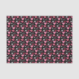 Valentine's Day Hearts, Bows and XOXO Patterned Tissuepapier