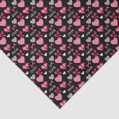 Valentine's Day Hearts, Bows and XOXO Patterned Tissuepapier (Detail)