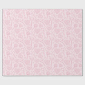 Valentines Day Hearts Candy Lollipop Preppy Pink Cadeaupapier (Vlak)