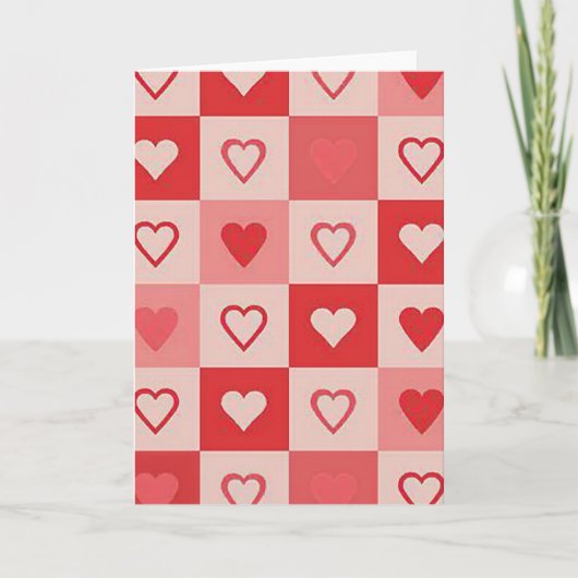Valentines Day Hearts Card Kaart (Voorkant)