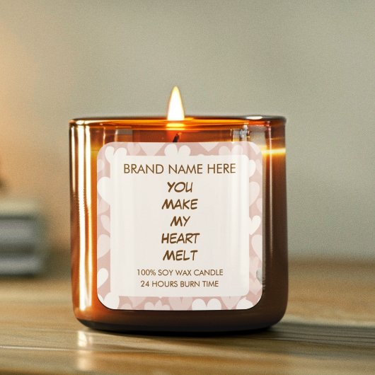 Valentine's Day Hearts Custom Candle Labels
