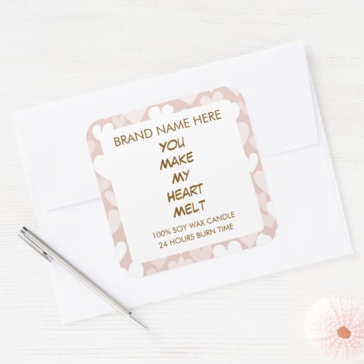 Valentine's Day Hearts Custom Candle Labels  (Envelop)