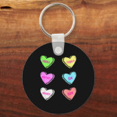 Valentines Day Hearts Drinking Liquor Lovers Anti  Sleutelhanger (Voorkant)