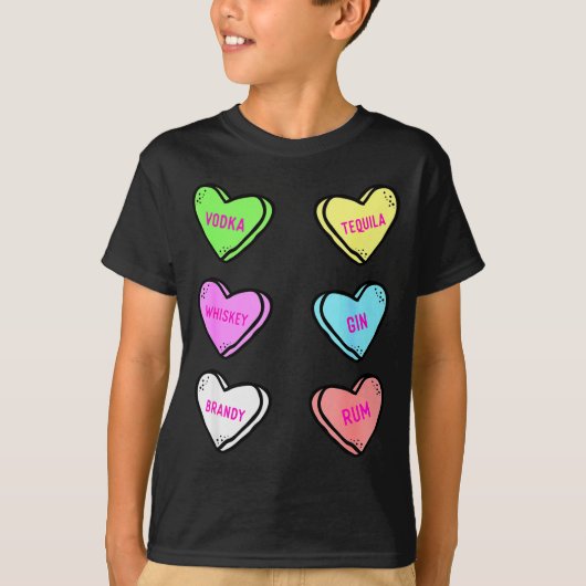 Valentines Day Hearts Drinking Liquor Lovers Anti  T-shirt (Voorkant)