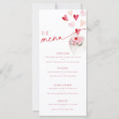 Valentines Day Hearts Food and Drinks Menu Card (Voorkant)