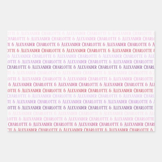 Valentine's Day Hearts Inpakpapier Vel (Voorkant 3)