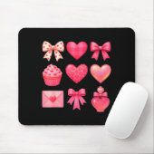 Valentines Day Hearts Leopard Coquette Bow Party W Muismat (Met muis)