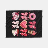 Valentines Day Hearts Leopard Coquette Bow Women G Fleece Deken (Voorkant (Horizontaal))