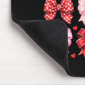 Valentines Day Hearts Leopard Coquette Bow Women G Muismat (Hoek)