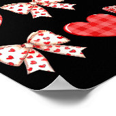 Valentines Day Hearts Leopard Coquette Bow Women G Poster (Hoek)