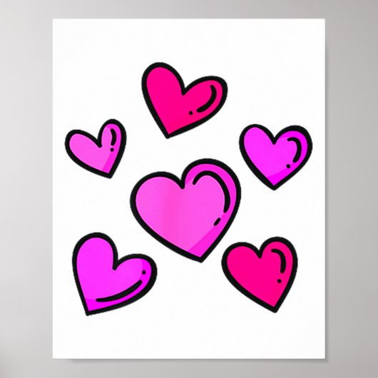 Valentines Day Hearts Love Graphic  Poster (Voorkant)