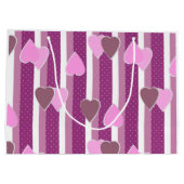 Valentine's Day hearts on striped background  Groot Cadeauzakje (Achterkant)
