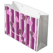 Valentine's Day hearts on striped background  Groot Cadeauzakje (Voorkant Gekanteld)