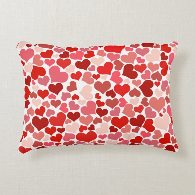Valentine's Day Hearts Pattern Accent Kussen (Voorkant)