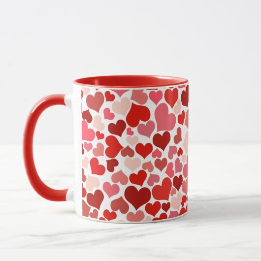 Valentine's Day Hearts Pattern Mok (Links)
