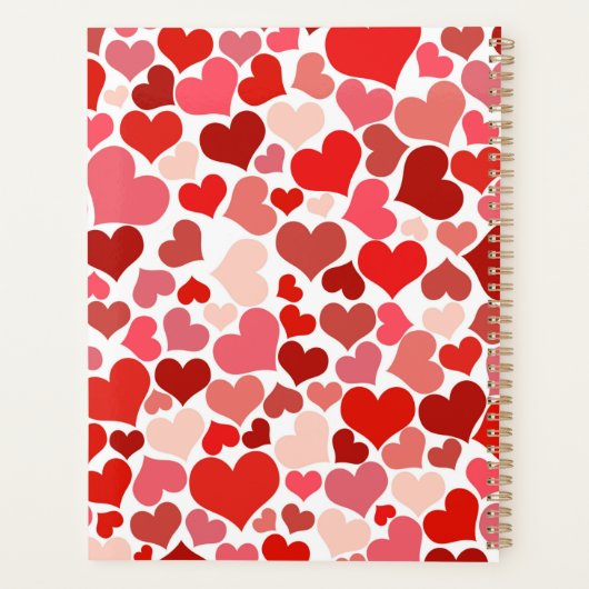 Valentine's Day Hearts Pattern Planner (Achterkant)