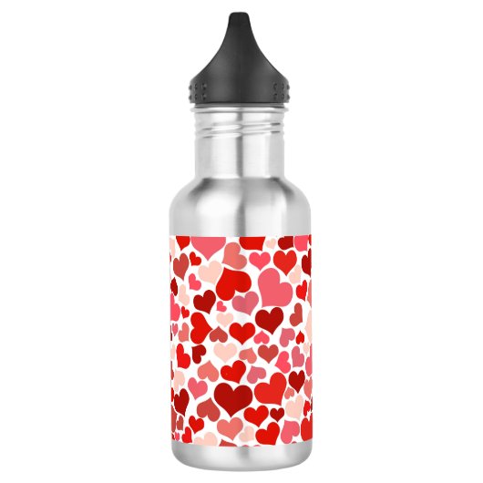 Valentine's Day Hearts Pattern Waterfles (Links)