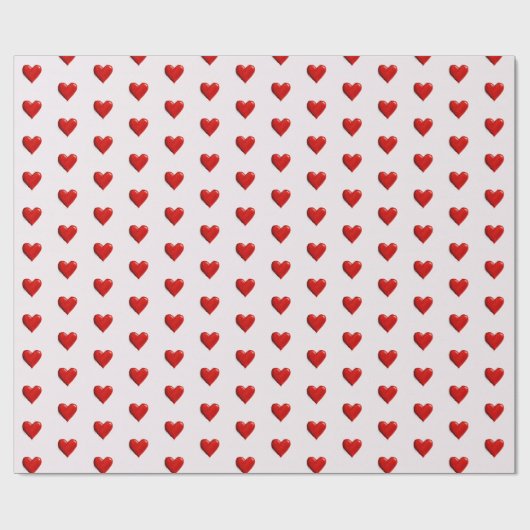 Valentine's Day Hearts Pattern Wrapping Paper Cadeaupapier (Vlak)