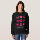 Valentine's Day Hearts Teach Love Inspire 1st Grad Trui (Voorkant volledig)