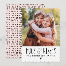 Valentine's Day Hugs Kisses Photo Feestdagenkaart