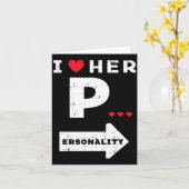 Valentines Day I Love Her Ity Matching Couple Men Kaart (Gele Bloem)