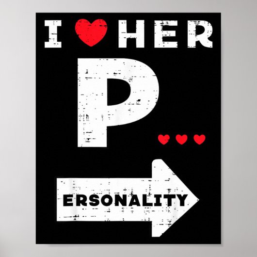 Valentines Day I Love Her Ity Matching Couple Men  Poster (Voorkant)