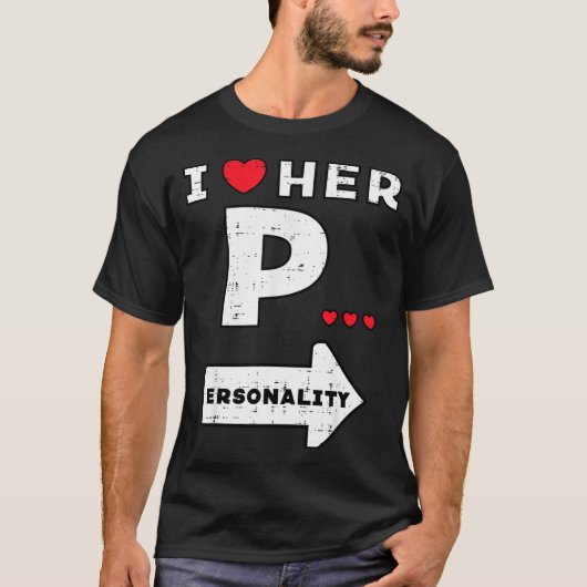 Valentines Day I Love Her Ity Matching Couple Men  T-shirt (Voorkant)