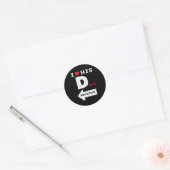 Valentines Day I Love His Dedication Matching Coup Ronde Sticker (Envelop)