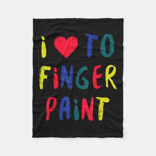 Valentines Day I Love To Finger Paint Matching Cou Fleece Deken (Voorkant)