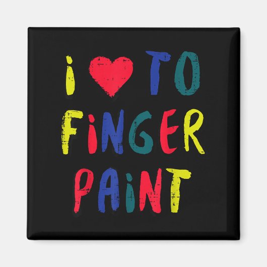 Valentines Day I Love To Finger Paint Matching Cou Magneet (Voorkant)