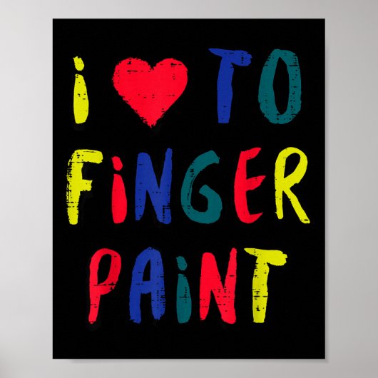 Valentines Day I Love To Finger Paint Matching Cou Poster (Voorkant)