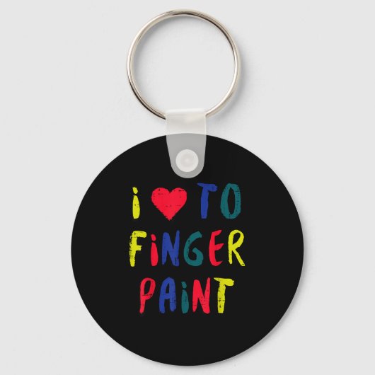 Valentines Day I Love To Finger Paint Matching Cou Sleutelhanger (Voorkant)