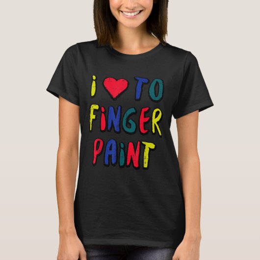 Valentines Day I Love To Finger Paint Matching Cou T-shirt (Voorkant)