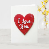 Valentines Day I Love You Card Kaart (Gele Bloem)
