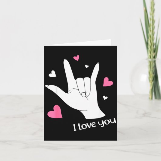 Valentines Day I Love You Hand Sign Language Asl H Kaart (Voorkant)