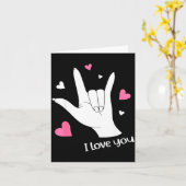 Valentines Day I Love You Hand Sign Language Asl H Kaart (Gele Bloem)