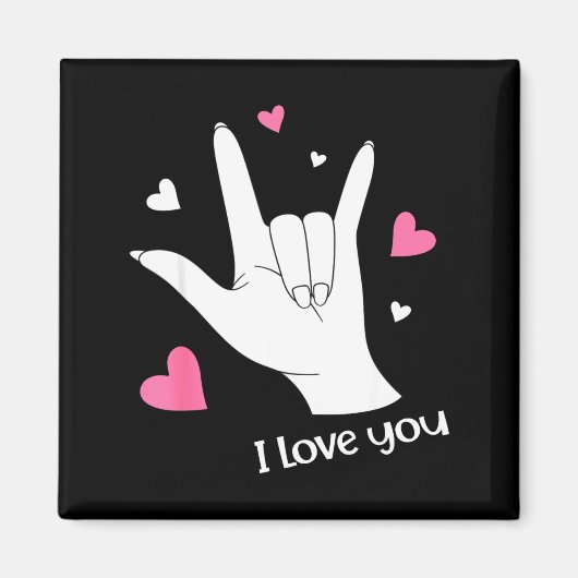 Valentines Day I Love You Hand Sign Language Asl H Magneet (Voorkant)
