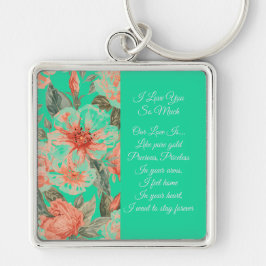 Valentines Day, I Love You So Much, Love Poem Keyc Sleutelhanger