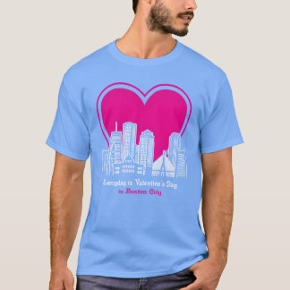 Valentines Day in Boston City family T-shirt