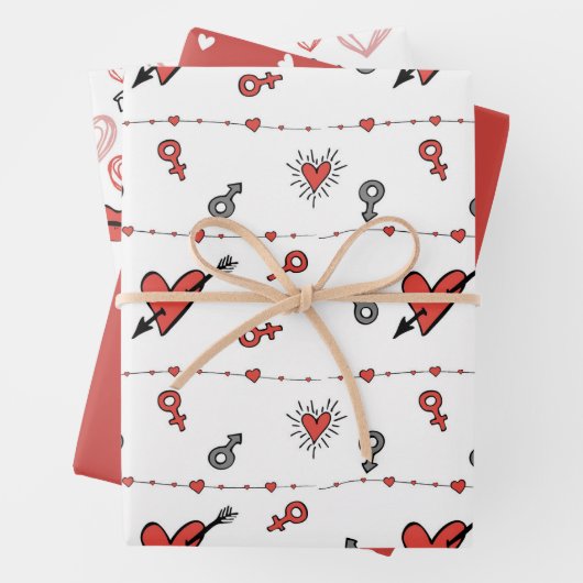 Valentine's Day Inpakpapier Vel (In situ)