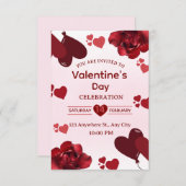 Valentine's Day Invitation Card Kaart (Voorkant / Achterkant)